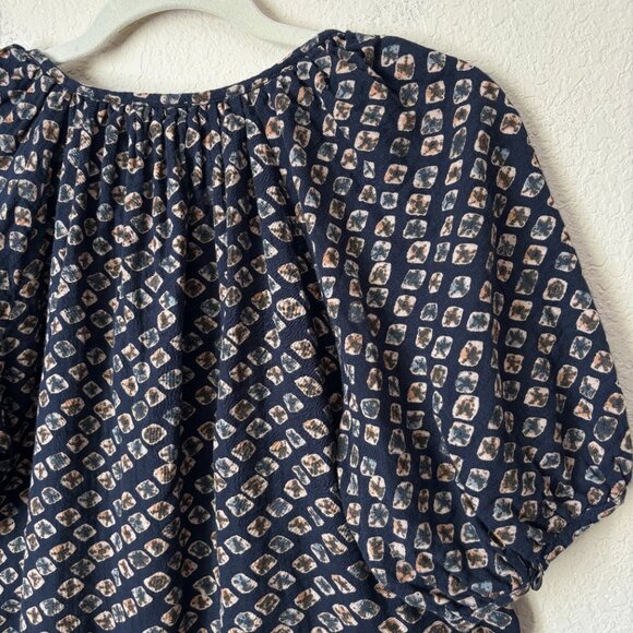 Anthropologie Pilcro Boho Printed Button Front Rounded Hem Blouse Top - Picture 10 of 11